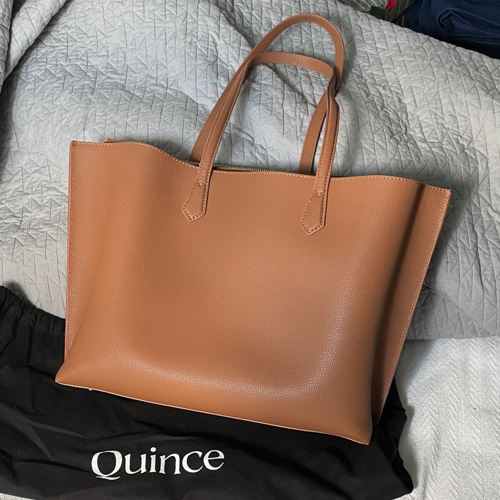 Quince Brown Pebbled Leather Tote